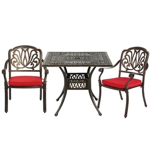 3-Piece Patio Dining Table Set for 2,Cast Aluminum Patio Furniture Set - Picture 1 of 77