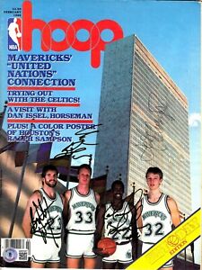 1986 Dallas Mavericks Multi-Signed Hoop Magazine BALCKMAN + 3 BAS #AB05287