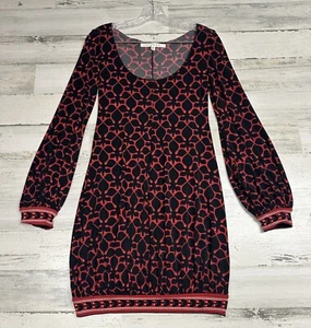 Vestido Studio M Vintage Años 90 Para Mujer Talla Pequeña Rojo Negro Retro Y2K Burbuja Largo Slv - Imagen 1 de 5