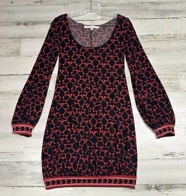 Vestido Studio M vintage años 90 para mujer talla pequeña rojo negro retro Y2K burbuja largo slv Foto 1 de 4