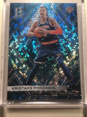 2017-18 Panini Spectra Neon Blue #9 Kristaps Porzingis 08/99 - Image 1 of 3