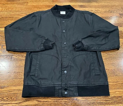 Chaqueta Captain Fin Para Hombre M Negra Bomber Abotonada Algodón Ligera Surf Foto 1 de 4