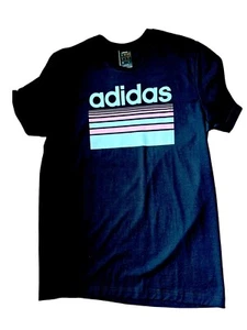 Adidas Ladies Linear Logo Pattern T shirt - Black - Picture 1 of 5