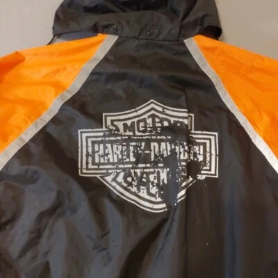 Harley Davidson Hi-Vis Rain Mens Small Jacket High Visibility Stow Away Hoody - Image 1 of 4