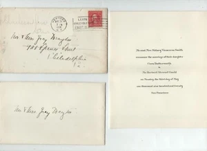 1920 wedding invitation Cora Butterworth Smith to diplomat Herbert Stewart Goold - Picture 1 of 3
