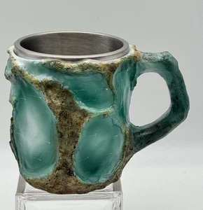 MINERAL CRYSTAL GREEN Resin Plastic Exterior Mug 14oz Stainless Steel Interior - Picture 1 of 7