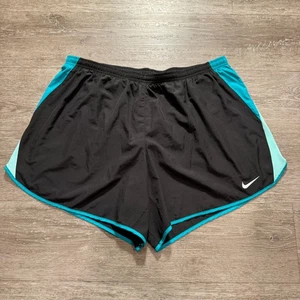 Pantaloncini Nike Donna 1X Nero Blu Tempo Foderati Outdoor Corsa Fitness Lounge - Foto 1 di 8