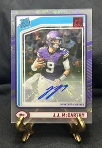 2024 Clearly Donruss JJ McCarthy Holo Stars Rated Rookie Auto /49 SSP RC Vikings - Picture 1 of 4