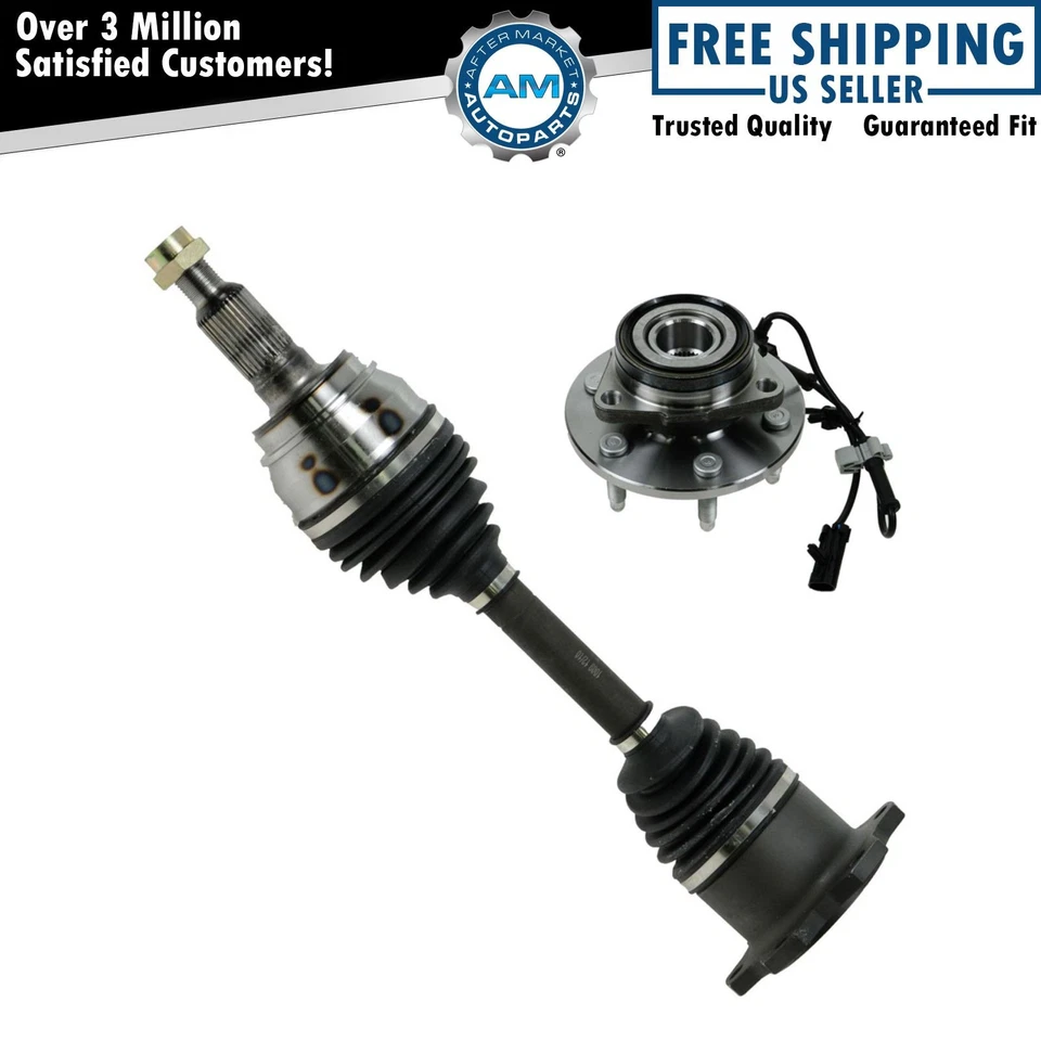 Front CV Axle Drive Shaft  Wheel Hub & Bearing Assembly w/ ABS 6 lug - 4WD 4X4 - Image 1 of 4