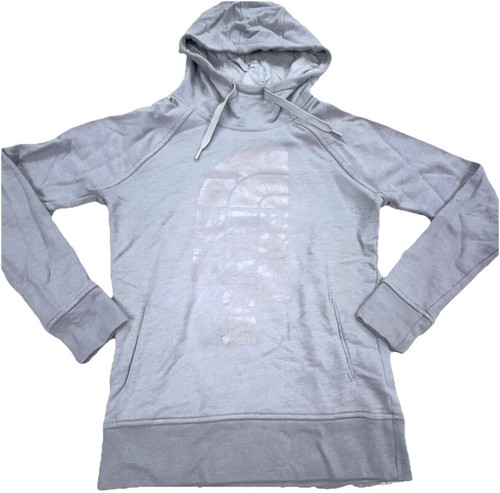 VETEMENTS Felpa con cappuccio North Face donna piccola grigia maglione Spell Out escursionismo donna