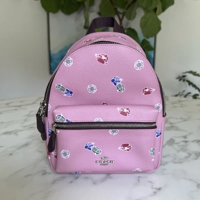 Mochila Coach Disney X Coach Mini Charlie nueva sin etiquetas con tulipán blanco como la nieve Multi F72817 Foto 1 de 4