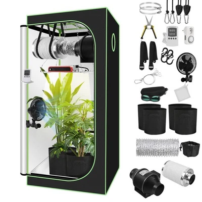 MARKENLOS Growbox Komplettset Anbauzelt Indoor Gewächshaus Premium-Set Grow Growzelt