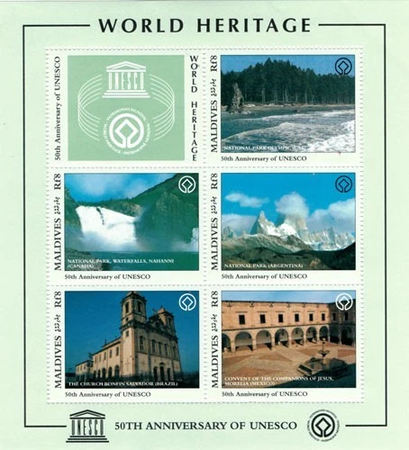 Maldives 1997 - UNESCO - Sheet of 5 Stamps - Scott #2237 - MNH - Image 1 of 1