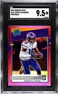2020 Justin Jefferson Optic Rated Rookie Pink Prizm SP #163 SGC 9.5 - Bild 1 von 2