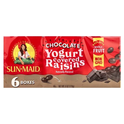 Yogurt Covered Raisins, Chocolate, 6 Boxes, 1 oz (28 g) Each - Image 1 of 3