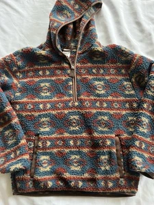 Cinch Hoodie Womens Small Multicolor Aztec Fleece 1/4 Snap Pullover Western - Picture 1 of 2