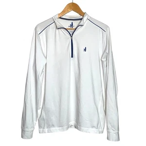 Maglione pullover Johnnie-O Lammie 1/4 zip bianco taglia media casual logo golf - Foto 1 di 5