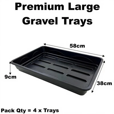 Premium Garden Seed Gravel Trays No Holes Large 58cm Strong Long Life Qty = 4 - Image 1 of 4
