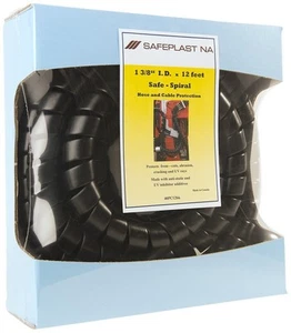 40pc12bk Precut Spiral Wrap Hose Protector 1.5" Od 12' Length Black - Afbeelding 1 van 6