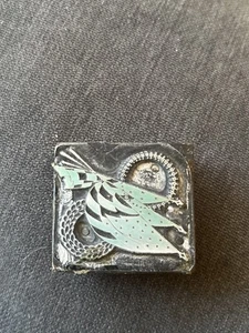 Antiker Buchdruck Druckblock Patriotisches Schild Sterne Streifen Kupfer Holz - Bild 1 von 3