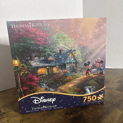 Disney Mickey and Minnie Thomas Kinkade 750 Piece Jigsaw Puzzle NEW - Image 1 of 4