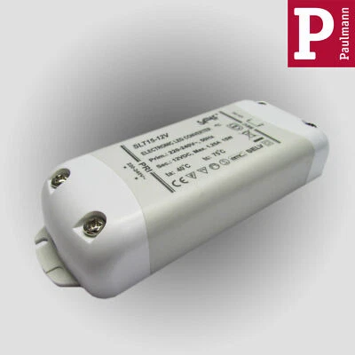 Transformador LED 998.10 Paulmann SLT15-12V 12VDC máx.15 vatios controlador T5.9