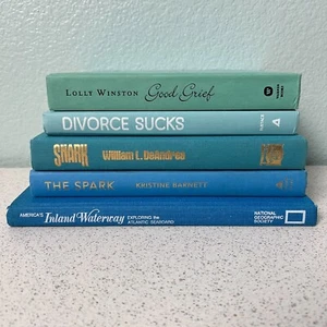 Lot of 5 Blue Aqua Shades Hardback Books Staging Decor Crafts Props Display - Bild 1 von 11