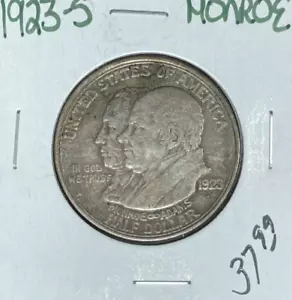 1923-S MEDIO DÓLAR CONMEMORATIVO DE PLATA MONROE ~BONITA MONEDA~ - Imagen 1 de 2