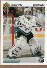ARTURS IRBE 1991/92 UD Upper Deck #532 SAN JOSE SHARKS ROOKIE CARD!
