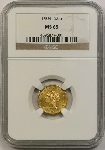 1904 $2.5 NGC MS 65 Liberty Head Gold Quarter Eagle Cover