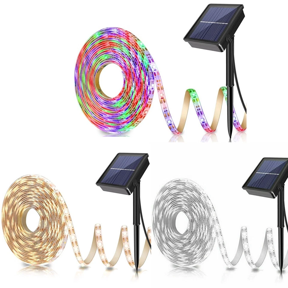 LED Solar Strip Light Flexible Lamp Outdoor Garden Decor Lights 8 Modes - Image 1 of 4