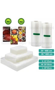 Vacuum Sealer Rolls Bags Food Storage Textured Meat Fish Strong Seal Emboss Vac - Picture 1 of 32