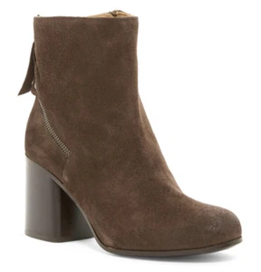 NEW Alberto Fermani Cassia Seal Suede Leather Ankle Boot Heel/Side Zip 39.5/9.5 - Picture 1 of 12