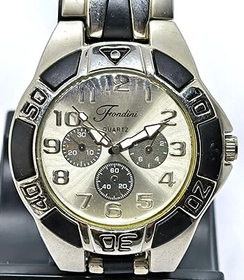 Reloj Pulsera Fondini Cuarzo Tono Plata Hombre, En Funcionamiento Foto 1 de 4