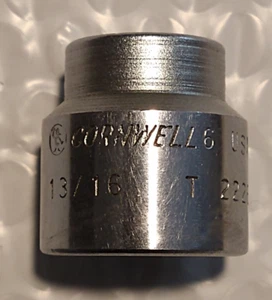 CORNWELL TOOLS T2226, 3/8" DRIVE, 13/16" SOCKET, SHALLOW, 6 POINT *USA MADE* - Picture 1 of 7