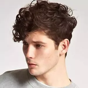 Kaneles Mens Brown Wig Short Curly Fluffy Synthetic Halloween Cosplay - Picture 1 of 6