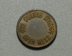 Fourth Division NCO Open Mess 5 Cents USMC Club Token - Picture 1 of 3
