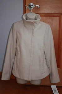 Chaqueta Abrigo Kensie Beige/Marfil/Vainilla Cuello Embudo M Nueva con Etiquetas - Imagen 1 de 8