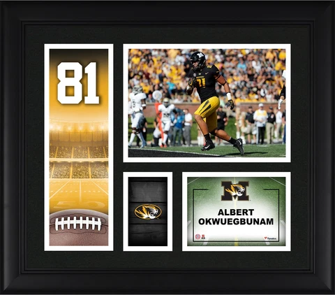 Albert Okwuegbunam Missouri Tigers Framed 15x17 Player Core Collage Cover