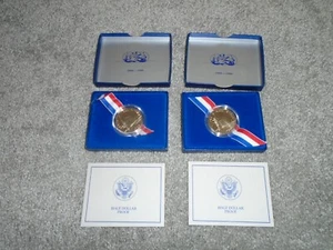 Zwei - 1986 United States Liberty Half Dollar Münzen Neu in Box - Bild 1 von 2
