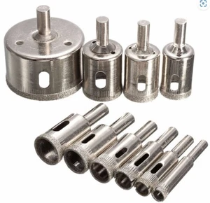 10 Pcs 6-42mm Diamond Drill Bits Set Hole Saw Cutter Tool Glass Marble Tile - Picture 1 of 3