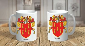STEMMA ARALDICA ~ STEMMA FAMIGLIA TORRES ~ TAZZA CERAMICA 11 oz. - Foto 1 di 1