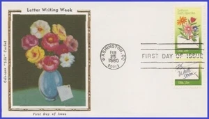 USA5 #1807-08 U/A COLORANO SILK FDC STR2 Letter Writing - Picture 1 of 1
