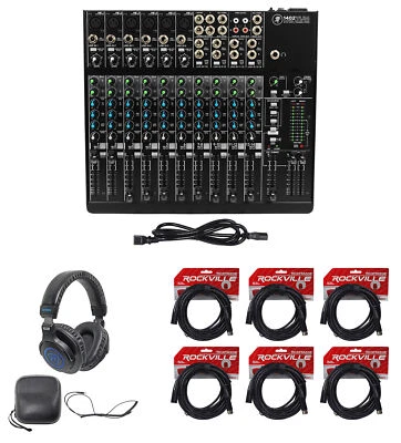 Mackie 1402VLZ4 14-ch Analog Low-Noise Mixer w/ 6 ONYX Preamps+Headphones+Cables - Image 1 of 4