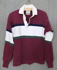 Vtg 1990's Lands End 100% Cotton Striped Rugby LS Shirt XS Ivy League Preppy