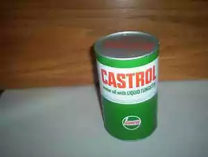 Vintage Castrol Motor Oil With Liquid Tungsten Oil Can Tin : Imp Quart Cardboard - Picture 1 of 13