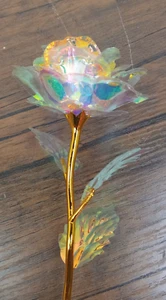 Künstliche irisierende 24K Goldene Rose | Einzigartiges Geschenk | Deko Andenken | Gebraucht - Bild 1 von 7