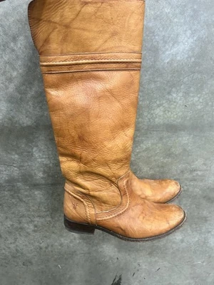 Botas Frye 6.5B Melissa Trapunto Altas Cuero Tostado Montar Marrón Antiguo 76442 Foto 1 de 4