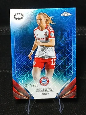 2023-24 TOPPS CHROME UEFA WOMEN'S CHAMPIONS LEAGUE 85 KLARA BUHL BLUE MOJO... - Image 1 of 2