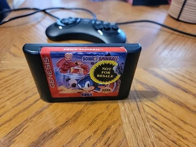 Sega Genesis Sonic Spinball Cartridge Not For Resale Cleaned & Tested  - Image 1 of 3